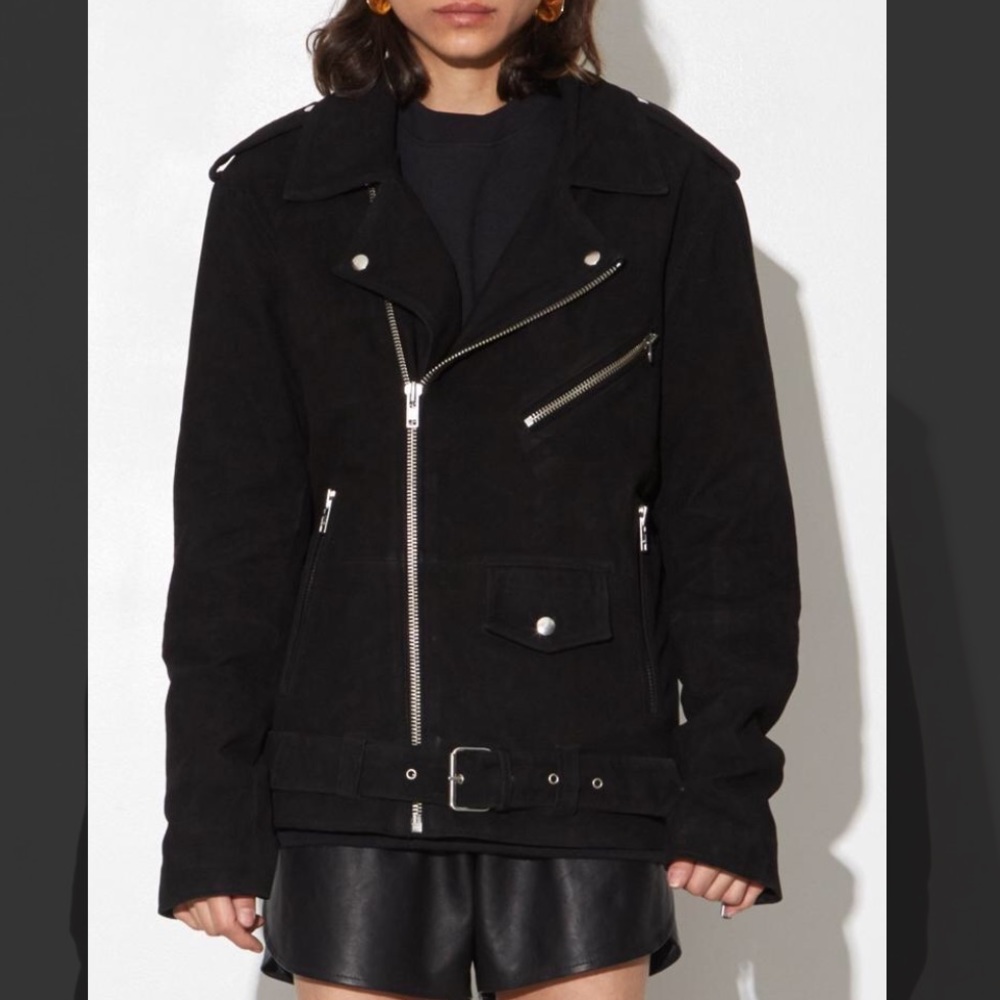 NWOT Oak NYC suede LA Rosner biker moto jacket